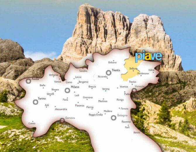 Piave dop origin map