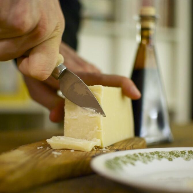 Balsamic vinegar of modena pgi and permigiano reggiano dop