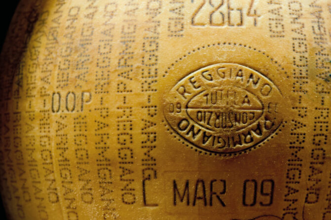 Parmigiano reggiano dop printed mark consortium