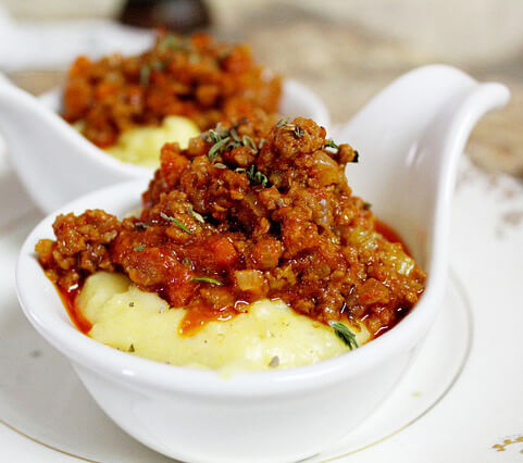 Polenta with meat